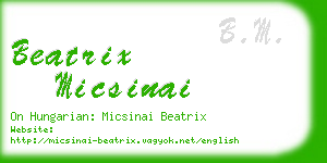 beatrix micsinai business card